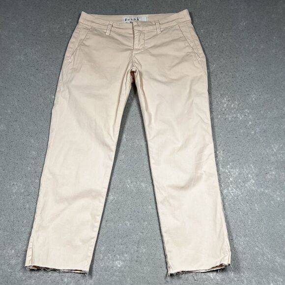 Frank & Eileen Pants 00 Light Pink Wicklow Italian Performance Chino Raw Hem - Picture 1 of 12